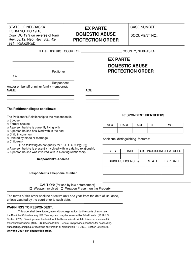 2012 Form NE DC 19 10 Fill Online Printable Fillable Blank PdfFiller