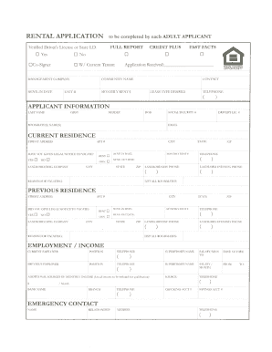 Fillable Online Printable Rental Application Fax Email Print - pdfFiller