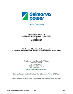 Delmarva power interconnection agreement form