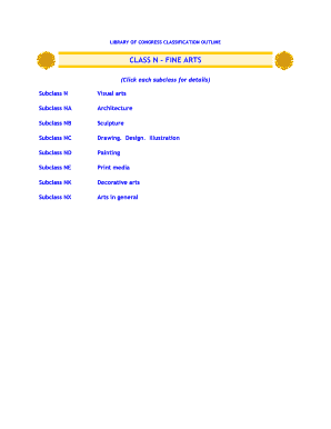 classification outline template form