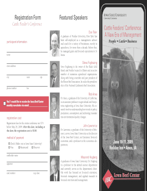 Registration Form Featured Speakers Cattle Feeders' Conference : A ... - iowabeefcenter