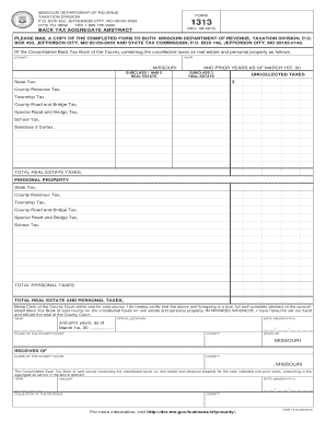 back tax aggregate abstract form