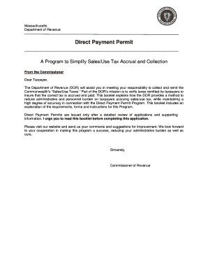 massachusetts direct pay permit form