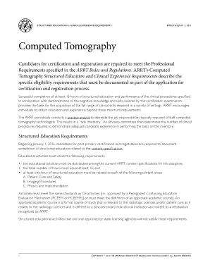 ct clinical experience requirements form