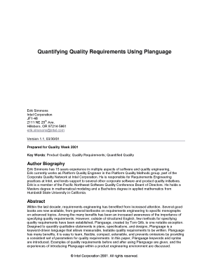 Quantifying Quality Requirements Using Planguage