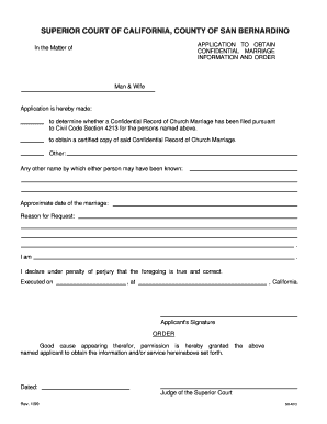 section 4213 on confidential marriage form