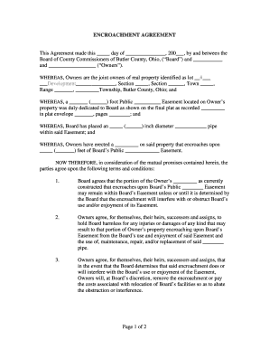 encroachment agreement example