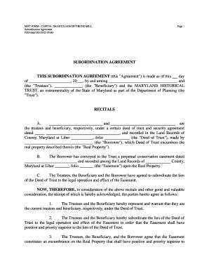 subordination agreement