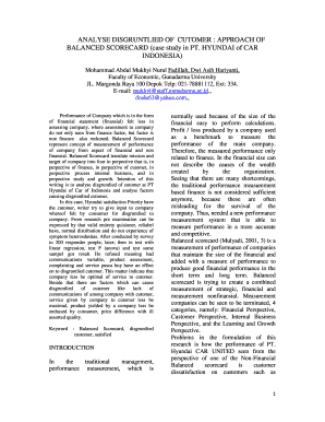 Balanced scorecard template word - mohammad abdul mukhyi gunadarma form