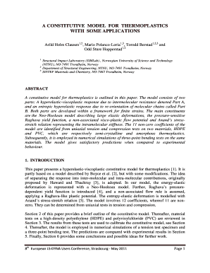 a constitutive model for thermoplastics with some applications form