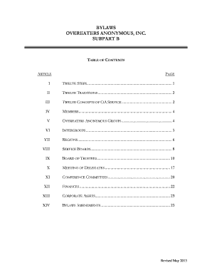 bylaws form