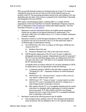 SOP 50 10 5(C) Subpart B Effective Date: October 1, 2010 119 SBA ... - archive sba