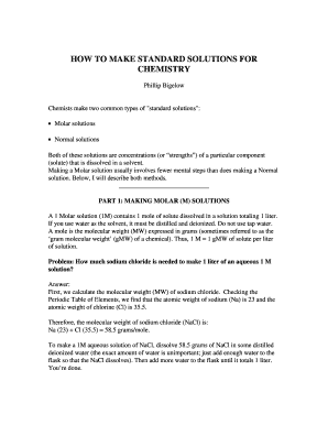 how to make standard solutions for chemistry by phillip chemistry form