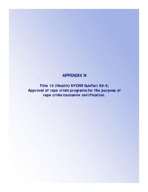 title 10 health nycrr subpart 69 5 approval of rape crisis programs for the purpose ofrape crisis counselor certification