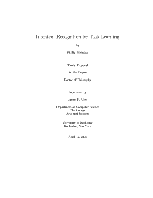 Intention Recognition for Task Learning by Phillip Michalak Thesis ... - cs rochester