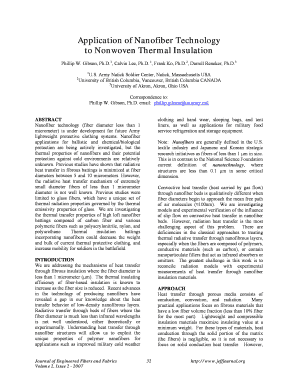 nanofiber thermal insulation form