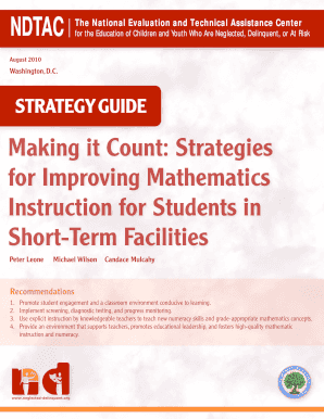 delinquent strategies for instruction form