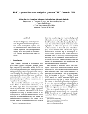 BioKI, a general literature navigation system at TREC Genomics 2006 - trec nist