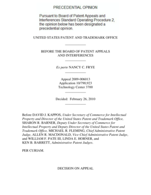 UNITED STATES PATENT AND TRADEMARK OFFICE BEFORE THE BOARD OF PATENT APPEALS AND INTERFERENCES Ex parte NANCY C - uspto