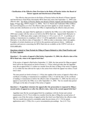 Clarification of the Effective Date Provision in the Rules of Practice ... - uspto