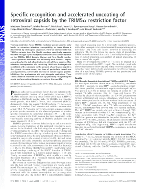 Specific recognition and accelerated uncoating of retroviral capsids ... - pnas