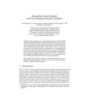 Spreading Alerts Quietly and the Subgroup Escape Problem - iacr