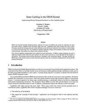 State Caching in the EROS Kernel - eros-os