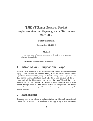 TJHSST Senior Research Project Implementation of Steganographic Techniques 2006-2007 - tjhsst