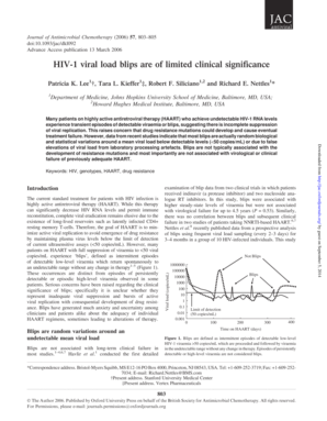 HIV-1 viral load blips are of limited clinical significance - jac oxfordjournals