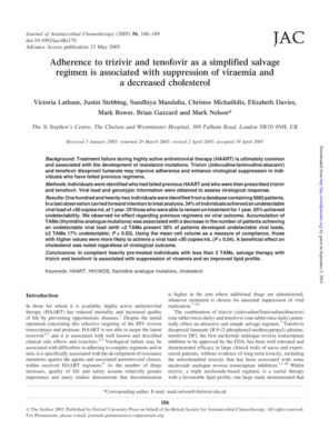 Adherence to and as a simplified salvage regimen is ... - jac oxfordjournals