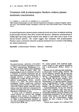 (1985), 19, 258-260 Treatment with ,-adrenoceptor blockers reduces plasma melatonin concentration P - ncbi nlm nih