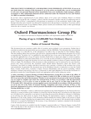 oxford pharmascience group plc email form