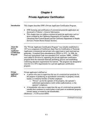 dpr private applicator certificate application form