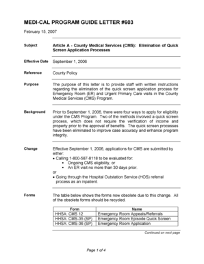 MEDI-CAL PROGRAM GUIDE LETTER #603 - HHSA Program Guides - hhsa-pg sdcounty ca