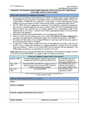 VERMONT WOOD STOVE CHANGE-OUT PROGRAM - anr state vt