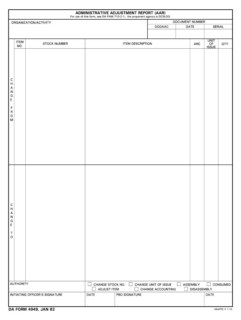 Da Form 4949 - Fill Online, Printable, Fillable, Blank | pdfFiller