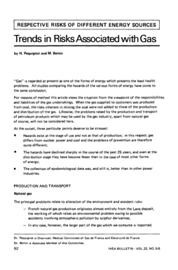 Trends in Risks Associated with Gas - IAEA - iaea