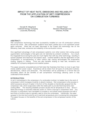 wet compression technology heat rate form