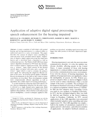 Application of adaptive digital signal processing to speech ... - rehab research va