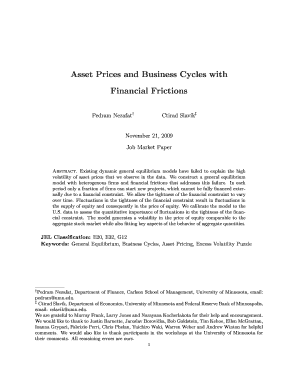 Asset Prices and Business Cycles with Financial Frictions - sabanciuniv