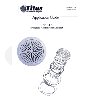 TAF-R, TAF-R-FR - Installation Instructions. Installation Instructions for TAF-R, TAF-R-FR