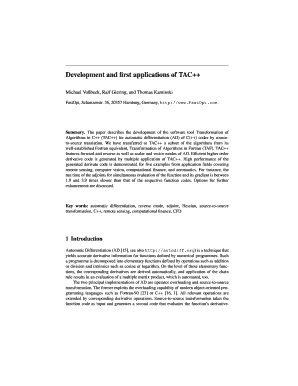 Development and first applications of TAC++ - FastOpt