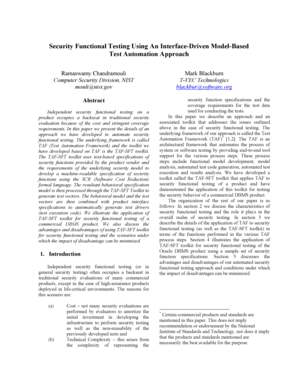 Security Functional Testing Using An Interface-Driven Model - NIST - csrc nist