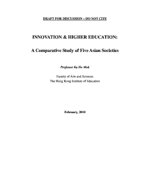 INNOVATION & HIGHER EDUCATION: A Comparative Study of Five ... - siteresources worldbank