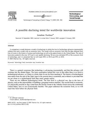 A possible declining trend in worldwide innovation