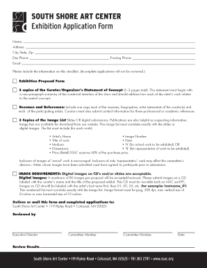 south shore art center proposal format