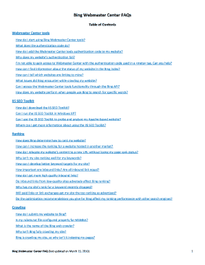 Bing Webmaster Center FAQs - Download Center - Microsoft