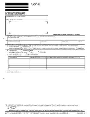 INFORMATION OPTIONS relating to UCC filings and other notices on file in the filing office that include as a Debtor name the name identified in item 1 2a