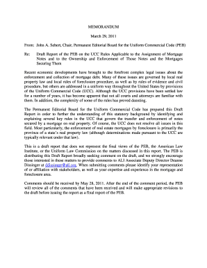 report of the peb on the ucc rules applicable to the assignment of mortgage notes and to the ownership and enforcement of those notes and the mortgages securing them form