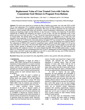 Replacement Value of Urea Treated Corn with Cobs for Concentrate ... - jofamericanscience